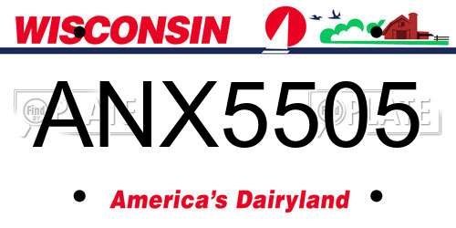ANX5505 Wisconsin License Plate