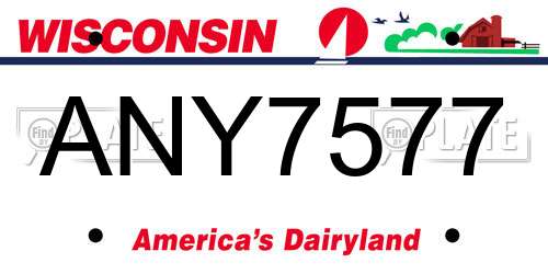 ANY7577 Wisconsin License Plate