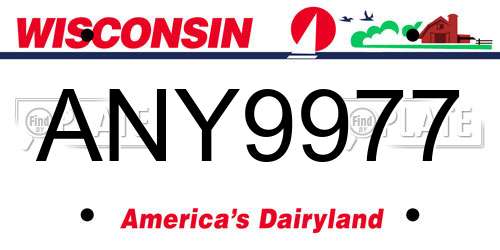 ANY9977 Wisconsin License Plate