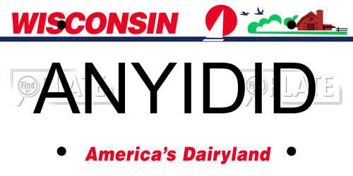 ANYIDID Wisconsin License Plate