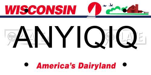ANYIQIQ Wisconsin License Plate