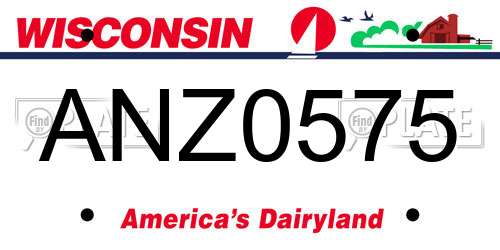 ANZ0575 Wisconsin License Plate