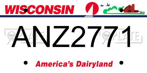 ANZ2771 Wisconsin License Plate