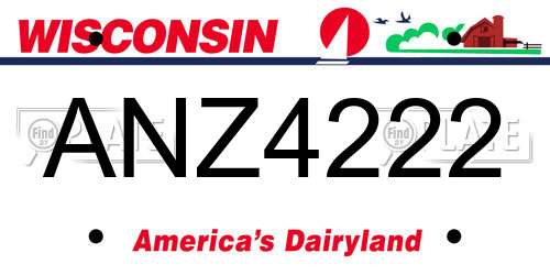 ANZ4222 Wisconsin License Plate