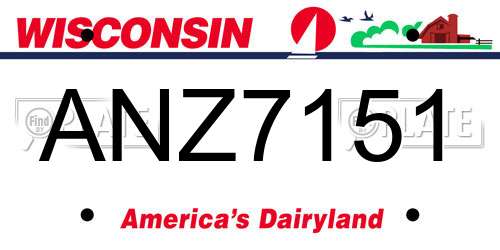 ANZ7151 Wisconsin License Plate
