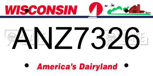 ANZ7326 Wisconsin License Plate
