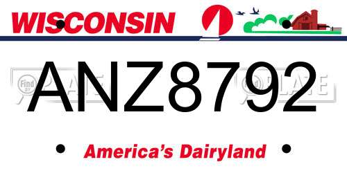 ANZ8792 Wisconsin License Plate