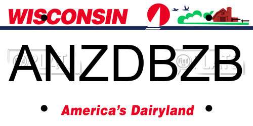 ANZDBZB Wisconsin License Plate