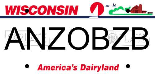 ANZOBZB Wisconsin License Plate