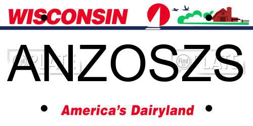 ANZOSZS Wisconsin License Plate