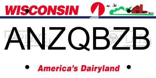 ANZQBZB Wisconsin License Plate