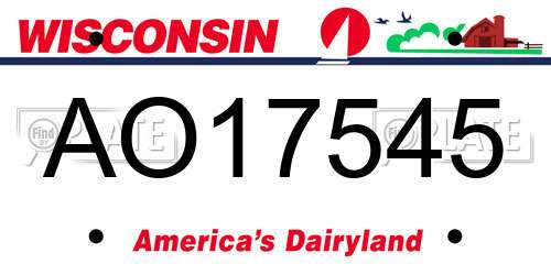 AO17545 Wisconsin License Plate