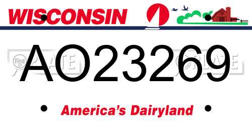 AO23269 Wisconsin License Plate