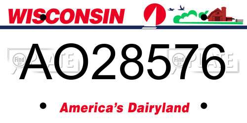AO28576 Wisconsin License Plate