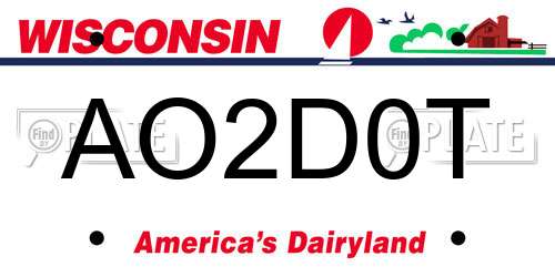 AO2D0T Wisconsin License Plate