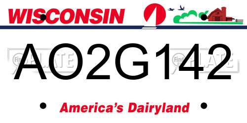 AO2G142 Wisconsin License Plate