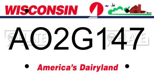 AO2G147 Wisconsin License Plate