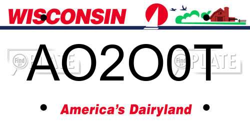 AO2O0T Wisconsin License Plate
