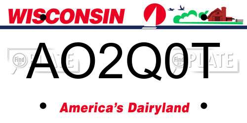 AO2Q0T Wisconsin License Plate