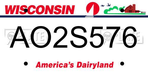AO2S576 Wisconsin License Plate