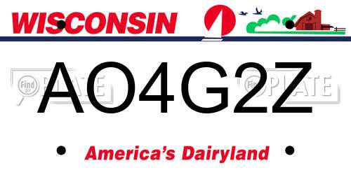 AO4G2Z Wisconsin License Plate