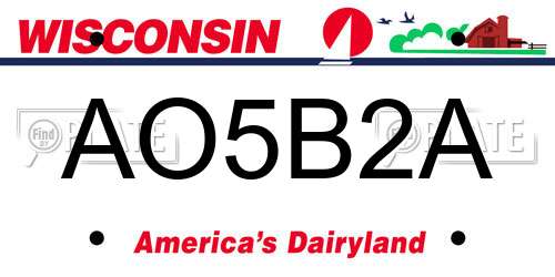 AO5B2A Wisconsin License Plate