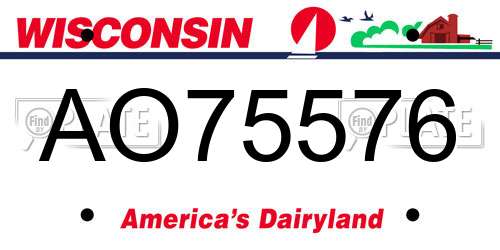 AO75576 Wisconsin License Plate