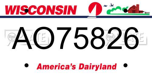 AO75826 Wisconsin License Plate