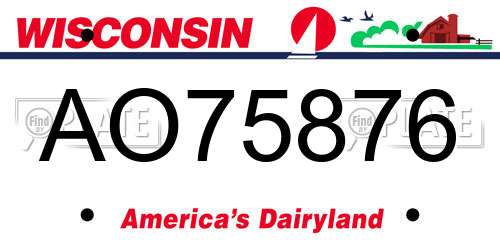 AO75876 Wisconsin License Plate
