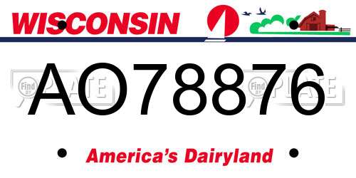 AO78876 Wisconsin License Plate