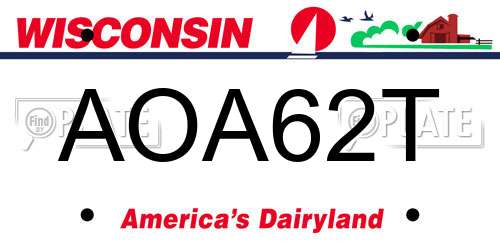 AOA62T Wisconsin License Plate