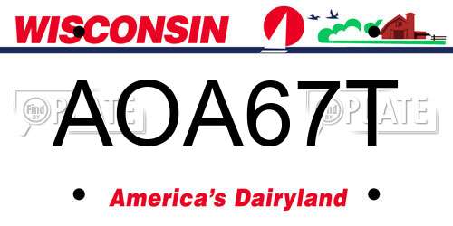 AOA67T Wisconsin License Plate