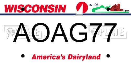 AOAG77 Wisconsin License Plate