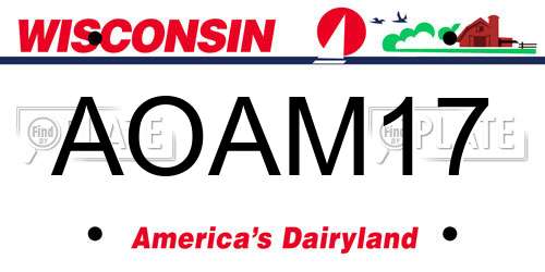 AOAM17 Wisconsin License Plate
