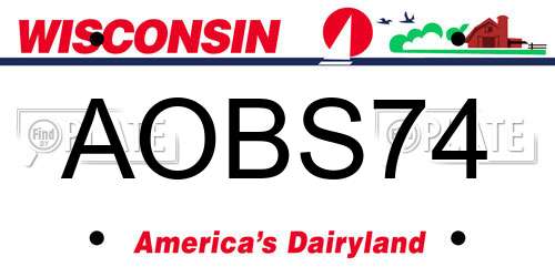 AOBS74 Wisconsin License Plate