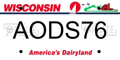AODS76 Wisconsin License Plate