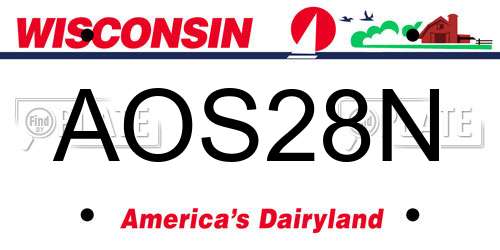 AOS28N Wisconsin License Plate