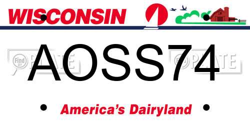 AOSS74 Wisconsin License Plate