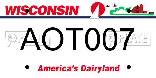 AOT007 Wisconsin License Plate