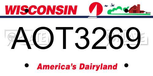 AOT3269 Wisconsin License Plate
