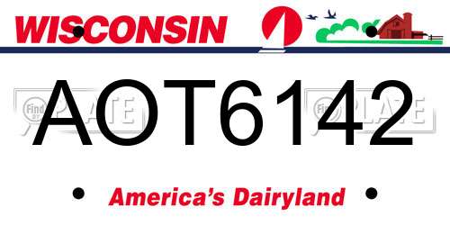 AOT6142 Wisconsin License Plate