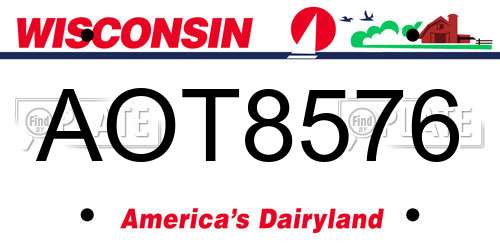 AOT8576 Wisconsin License Plate