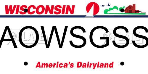 AOWSGSS Wisconsin License Plate