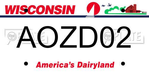 AOZD02 Wisconsin License Plate