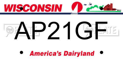 AP21GF Wisconsin License Plate