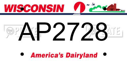 AP2728 Wisconsin License Plate