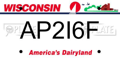 AP2I6F Wisconsin License Plate