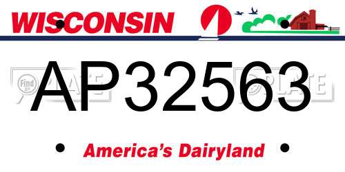 AP32563 Wisconsin License Plate
