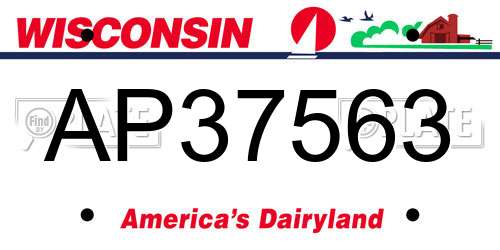 AP37563 Wisconsin License Plate