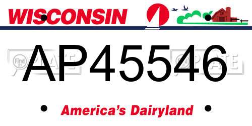 AP45546 Wisconsin License Plate